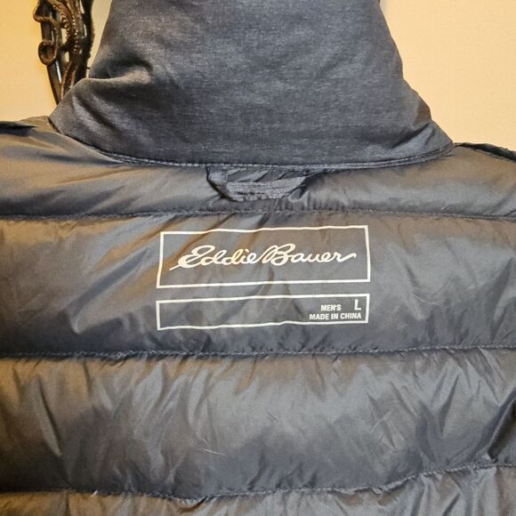 Eddie Bauer EB 650 Down Puffer Vest Mens L Gray Cirruslite Water Resistant - Picture 4 of 7